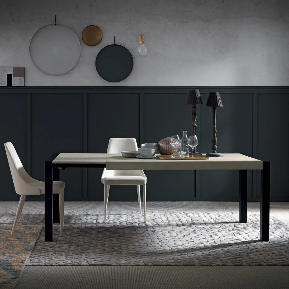 Metal Dining Table Extendable to 310 cm Made in Italy - Euclide Viadurini