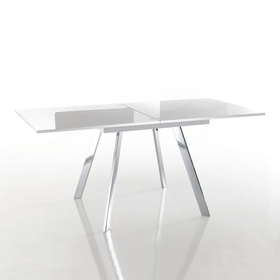 Extendable Folding Dining Table in MDF and Metal - Arsenic Viadurini
