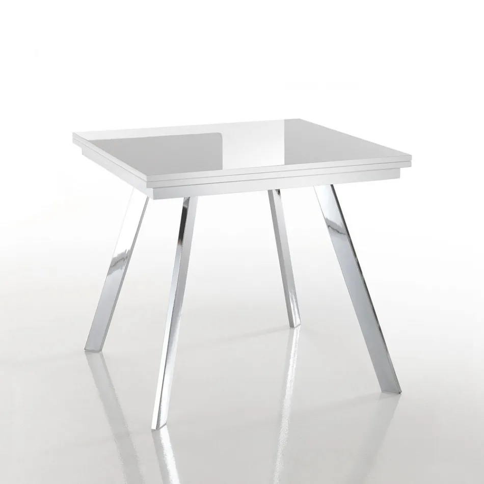 Extendable Folding Dining Table in MDF and Metal - Arsenic Viadurini