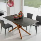 Extendable Dining Table with Metal Frame Made in Italy - Elastic Viadurini