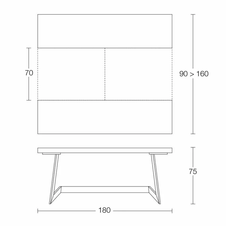 Extendable Dining Table Up to 160 cm in Wood Made in Italy - Eugenia Viadurini