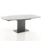 Extendable Dining Table Up to 180 cm in Ceramic and Steel - Catone Viadurini