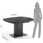 Extendable Dining Table Up to 180 cm in Ceramic and Steel - Catone Viadurini