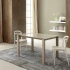 Extendable Dining Table Up to 204 cm in Made in Italy Crystal - Palladio Viadurini
