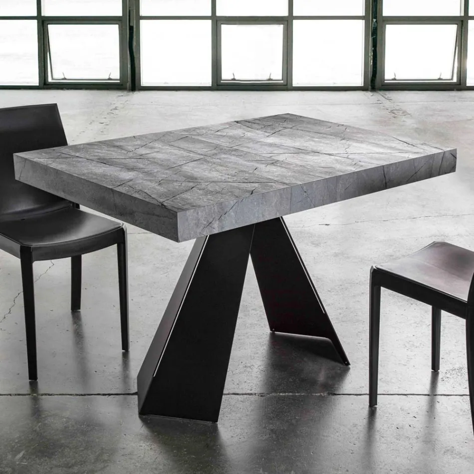 Extendable Dining Table Up to 220 cm with Melamine Top - Amiro Viadurini
