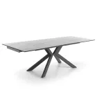 Extendable Dining Table Up to 240 cm in Ceramic and Metal - Ugo Viadurini
