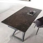 Extendable Dining Table Up to 240 cm in Ceramic Glass and Steel - Bortolo Viadurini