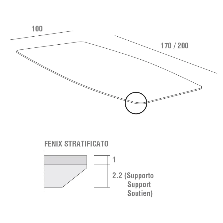 Extendable Dining Table up to 280 cm in Fenix Made in Italy - Lingotto Viadurini