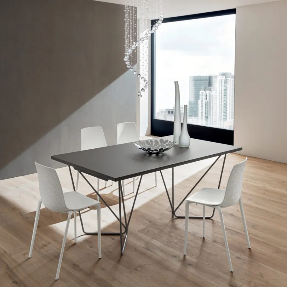 Extendable Dining Table up to 280 cm in Fenix Made in Italy - Eolo Viadurini