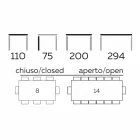 Extendable Dining Table Up to 294 cm in Made in Italy Marble Stoneware - Macro Viadurini