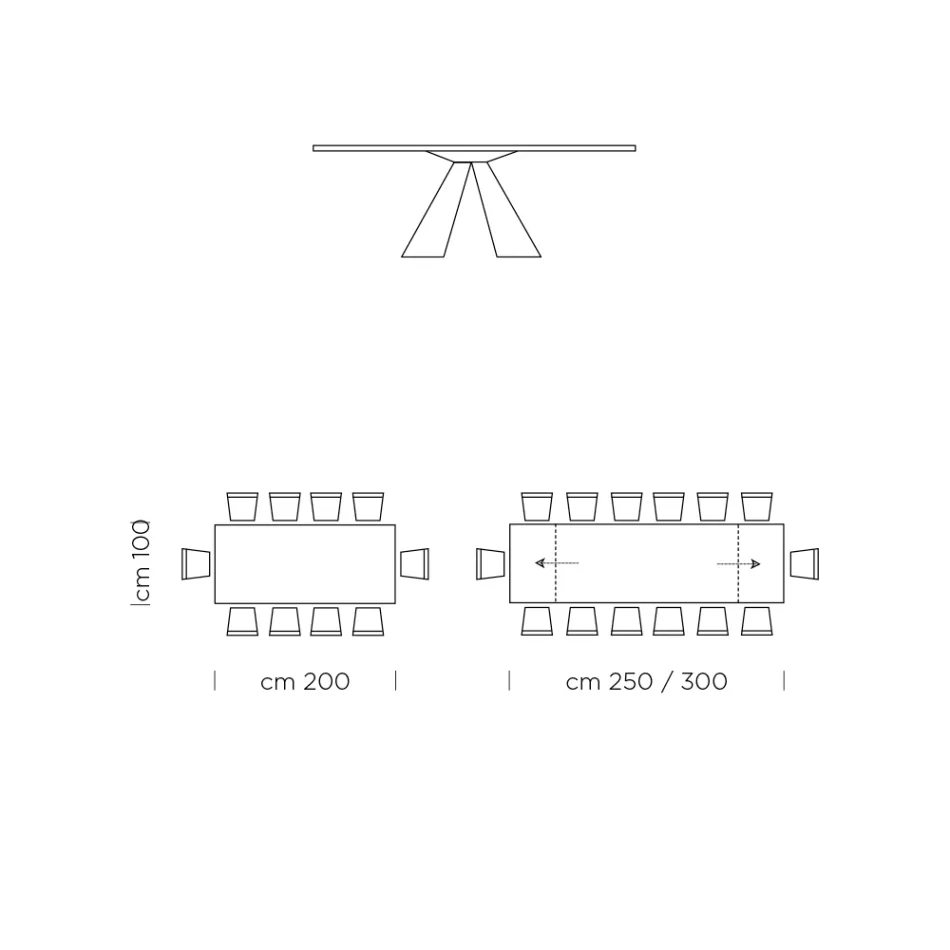 Extendable Dining Table up to 300 cm in Fenix Made in Italy - Dalmatian Viadurini