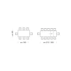 Extendable Dining Table up to 310 cm in Melamine Made in Italy - Seventies Viadurini