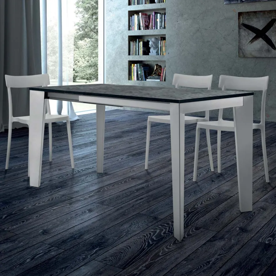 Extendable Dining Table up to 310 cm in Melamine Made in Italy - Seventies Viadurini