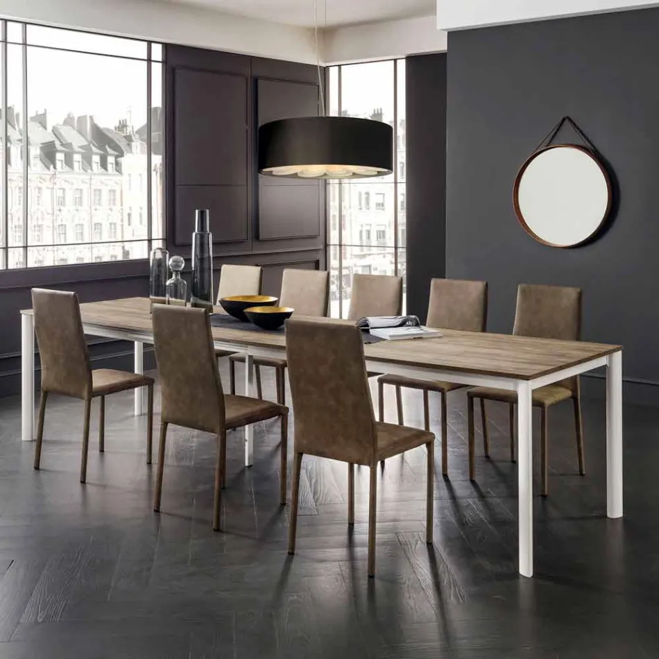 Extendable Dining Table Up to 334 cm Wood Effect Made in Italy - Maltese Viadurini