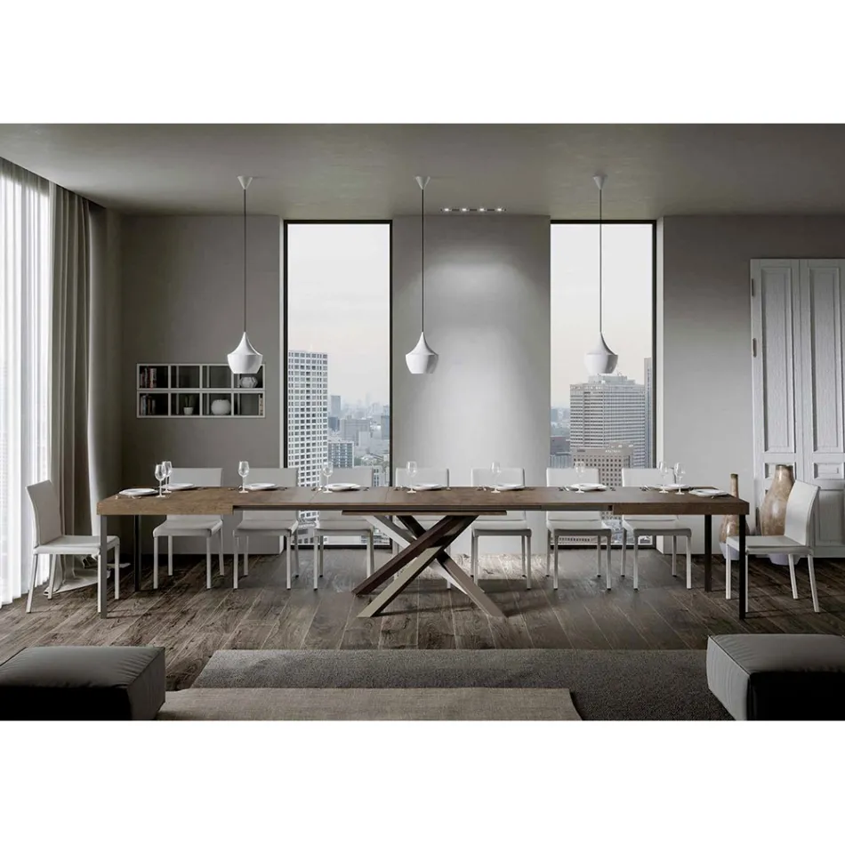 Extendable Dining Table up to 440 cm of Made in Italy Design - Rally Viadurini