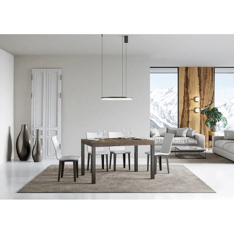 Extendable Dining Table up to 440 cm in Wood and Iron Made in Italy - Foxy Viadurini