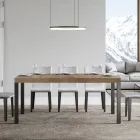 Extendable Dining Table up to 440 cm in Wood and Iron Made in Italy - Foxy Viadurini
