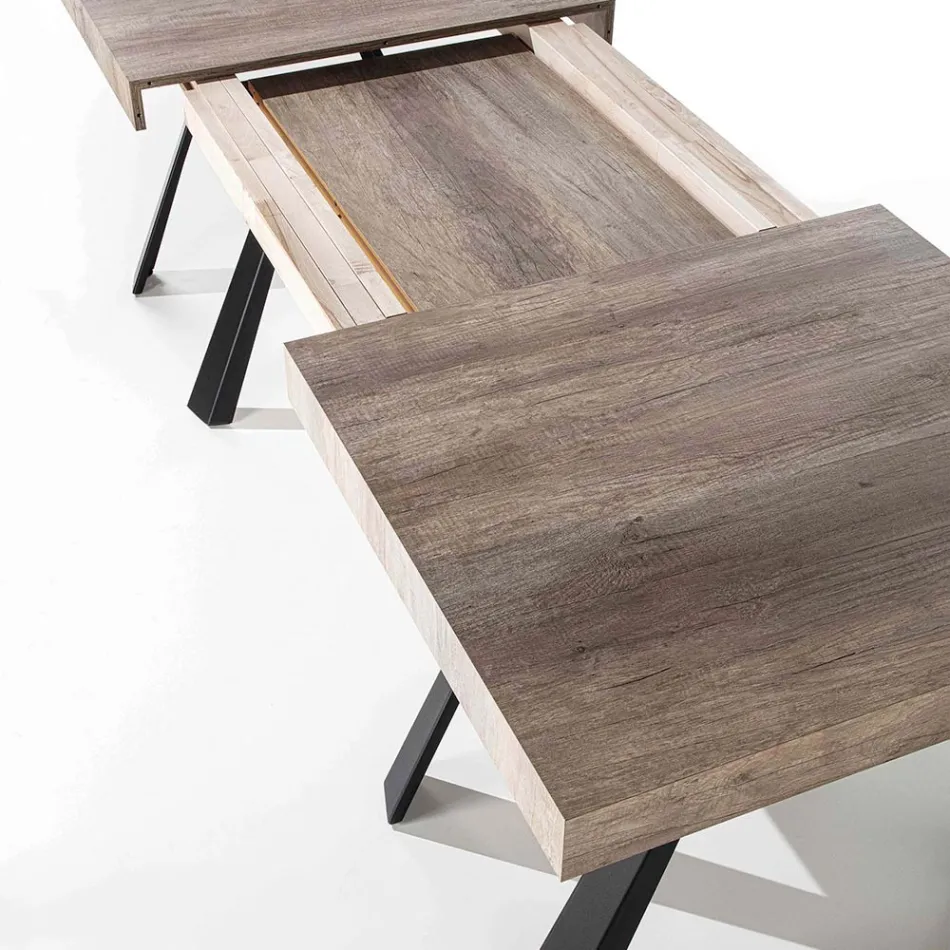 Extendable Dining Table Up to 500 cm with Melamine Top - Raimondo Viadurini