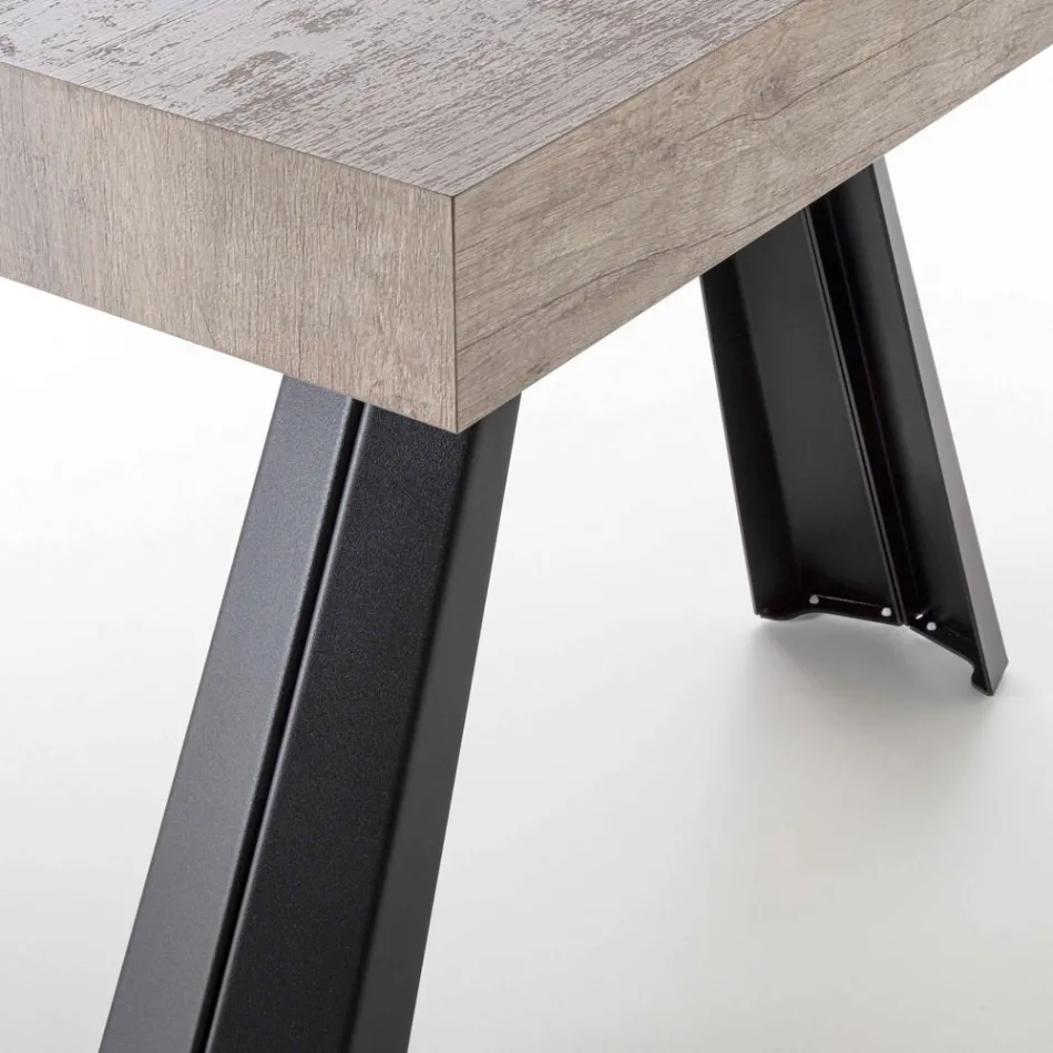 Extendable Dining Table Up to 500 cm with Melamine Top - Raimondo Viadurini