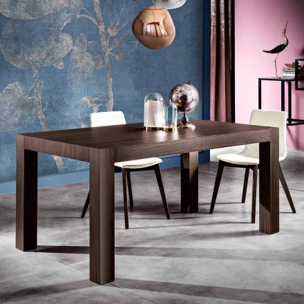 Extendable dining table in melamine wood made in Italy, Oky Viadurini