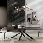 Extendable dining table in melamine wood made in Italy, Dionigi Viadurini