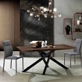 Extendable dining table in melamine wood made in Italy, Dionigi