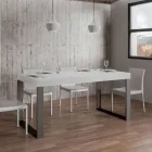 Extendable Dining Table in Melamine Wood and Iron Made in Italy - Badesi Viadurini
