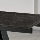 Extendable Dining Table in Metal and Glass Ceramic Made in Italy - Ania Viadurini