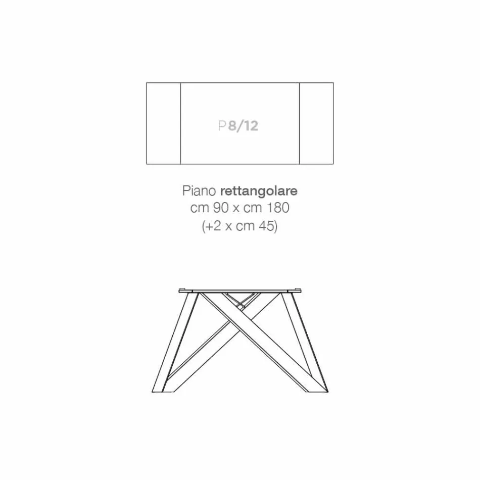 Extendable ceramic glass dining table made in Italy, Wilmer Viadurini