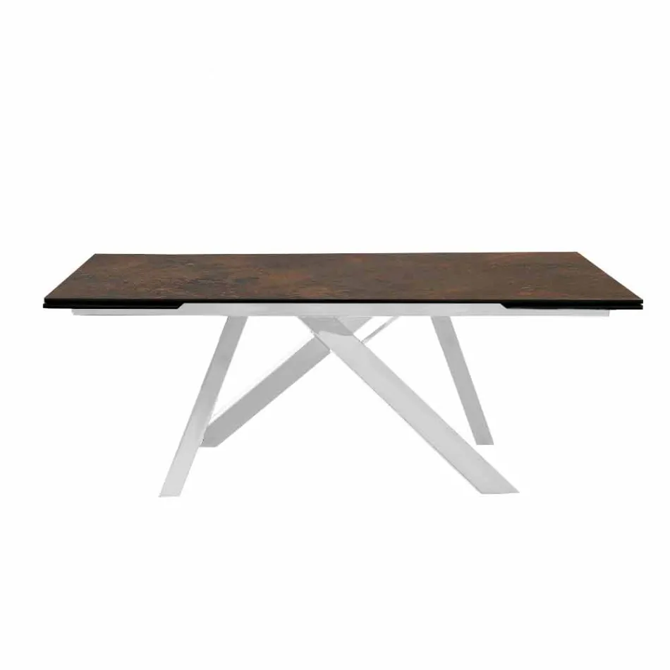 Extendable dining table in glass-ceramic made in Italy, Wilmer Viadurini