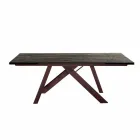Extendable dining table in glass-ceramic made in Italy, Wilmer Viadurini