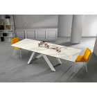 Extendable ceramic glass dining table made in Italy, Wilmer Viadurini