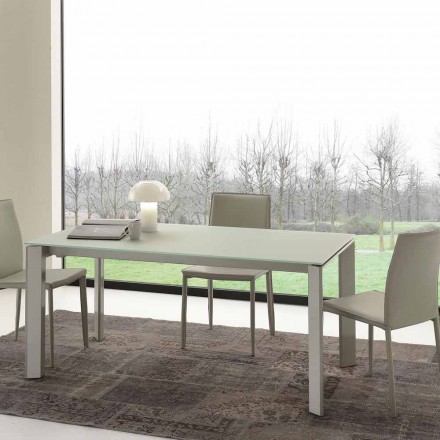 Extendable Dining Table, Tempered Glass Top - Faleria Viadurini