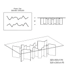 Dining Table with Base and Rectangular Glass Top Made in Italy - Thommy Viadurini