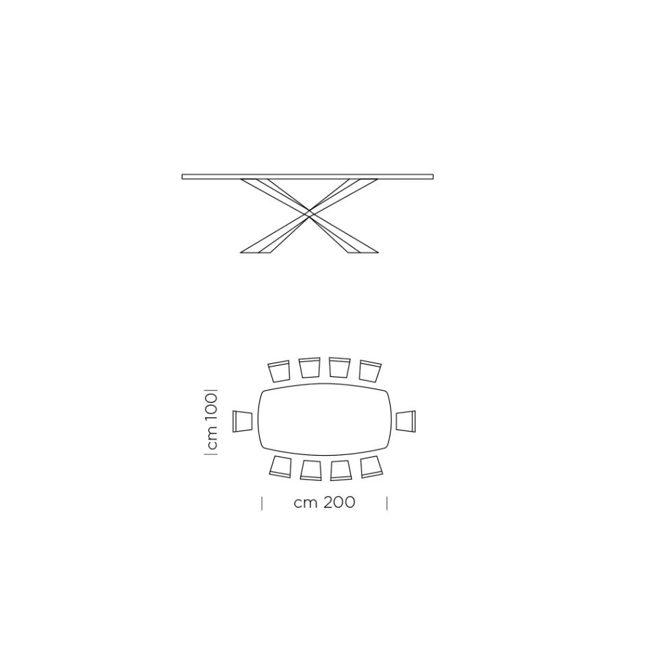 Dining Table with Barrel Top in HPL Laminate Made in Italy - Grotta Viadurini