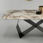 Dining Table with Marble Effect Ceramic Top Made in Italy - Mirco Viadurini