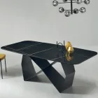 Dining Table with Marble Effect Ceramic Top Made in Italy - Mirco Viadurini