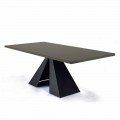 Dining Table with Fenix Top and Steel Base Made in Italy - Dalmata
