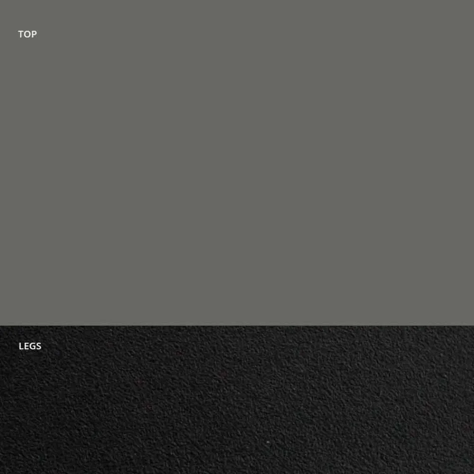 Dining Table with Fenix Top and Steel Base Made in Italy - Dalmatian Viadurini