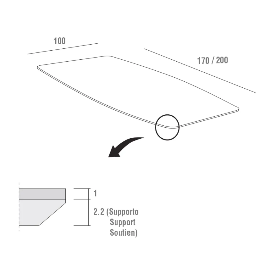 Dining Table with Hpl Top and Metal Base Made in Italy - Aresto Viadurini