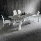 Dining Table with Hpl Top and Metal Base Made in Italy - Aresto Viadurini