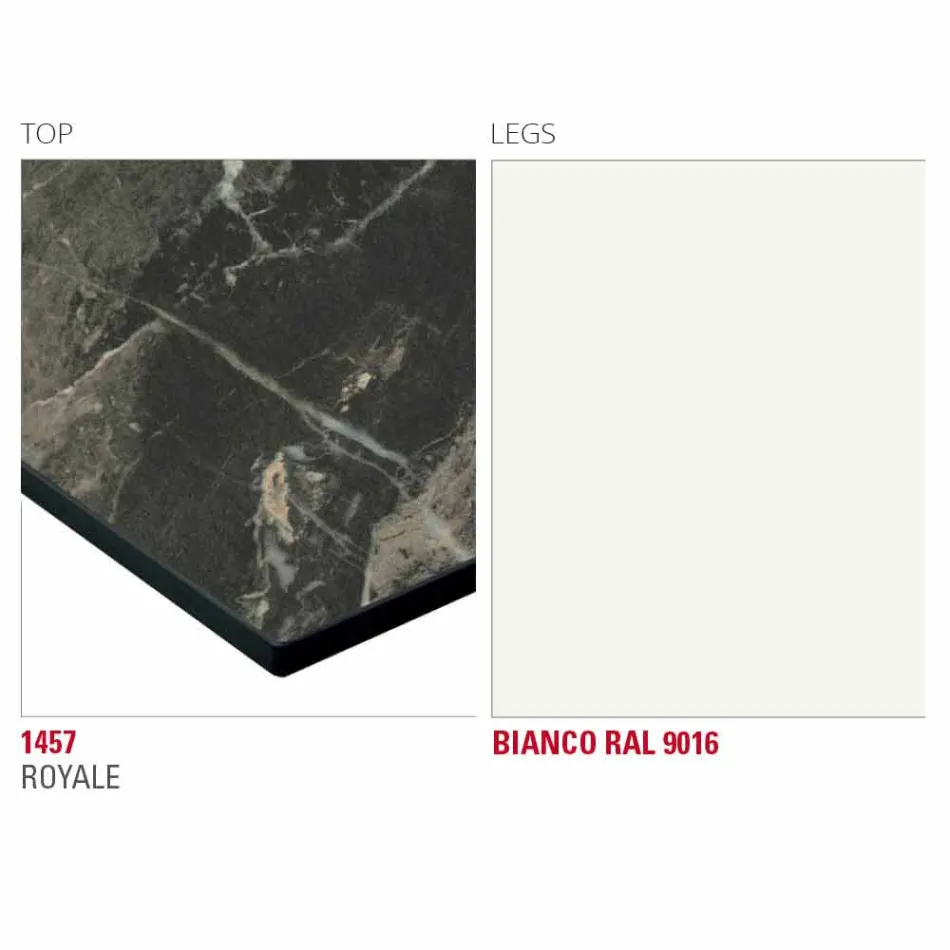 Dining Table with Hpl Top and Metal Base Made in Italy - Aresto Viadurini