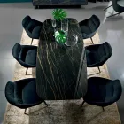Dining Table with Top in Fine Made in Italy Hypermarble - Settimmio Viadurini