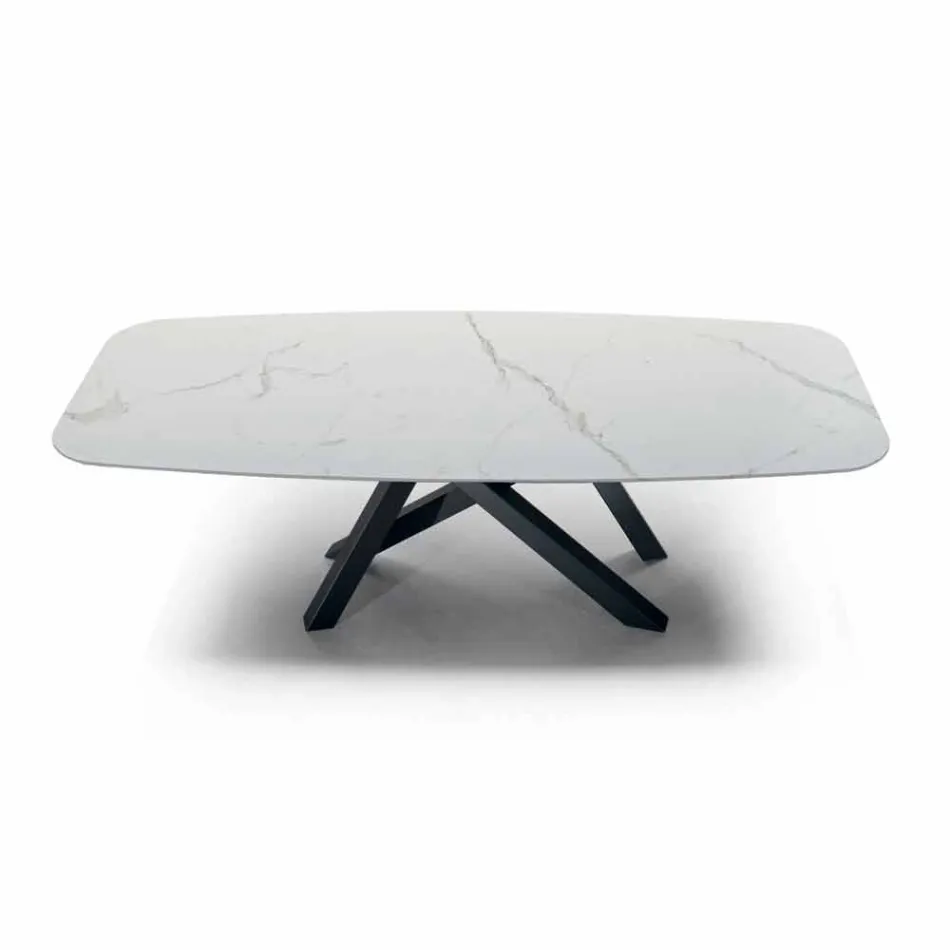 Dining Table with Top in Fine Made in Italy Hypermarble - Settimmio Viadurini
