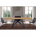 Dining Table with Veneered Wood Top Made in Italy - Settimmio Viadurini