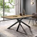 Dining Table with Oak Veneered Top Made in Italy - Antonino