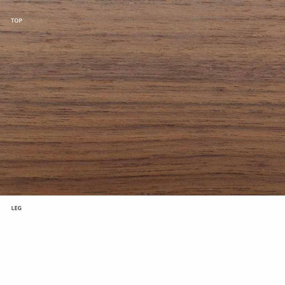 Dining Table with Oval Veneered Top Made in Italy - Dollars Viadurini