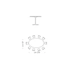 Dining Table with Oval Top in HPL Laminate Made in Italy - Dollars Viadurini