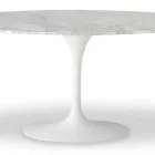 Dining Table with Oval Marble Top Made in Italy - Superb Viadurini