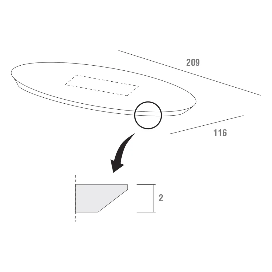 Dining Table with Oval Plywood Top Made in Italy - Brontolo Viadurini